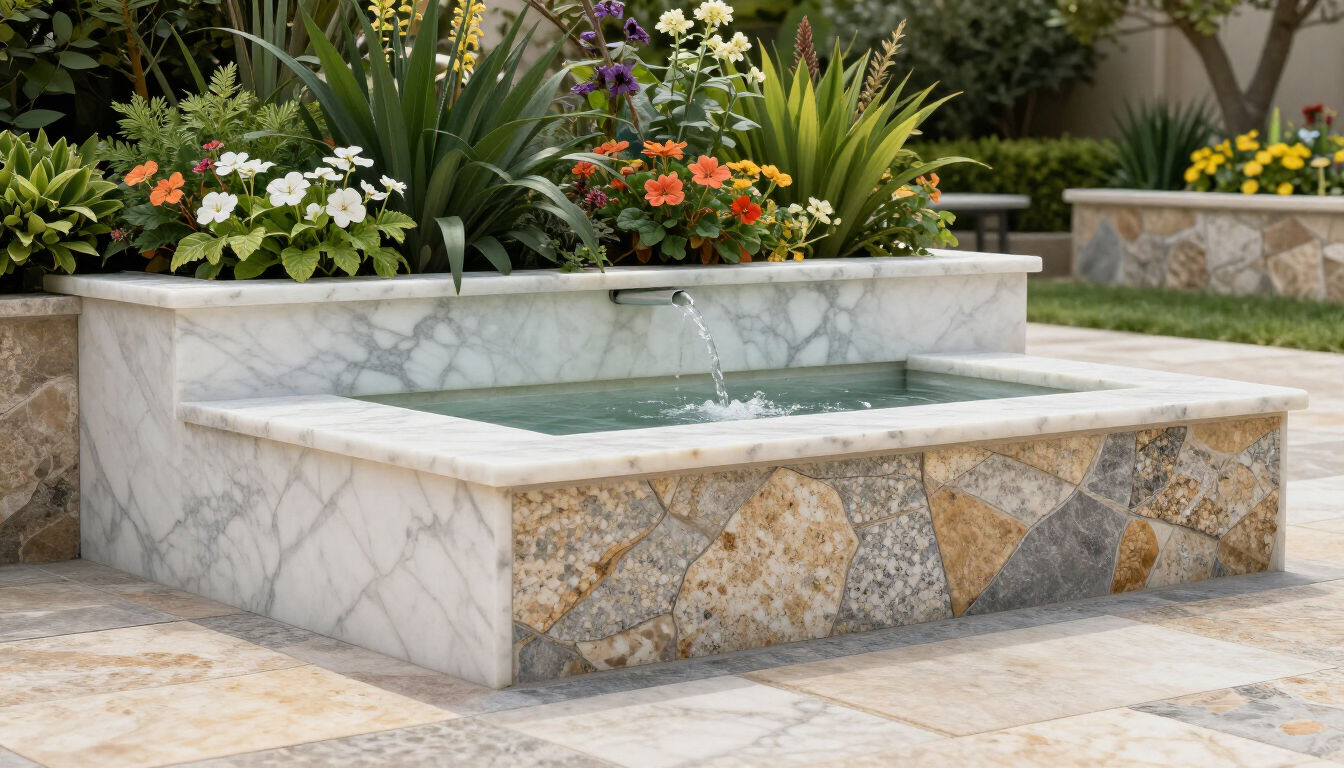 Arredo giardino in marmo