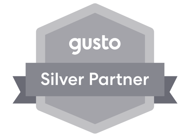 A badge that says gusto silver partner on it.