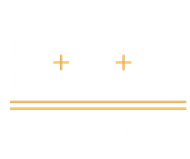 A white background with two gold lines and two crosses.