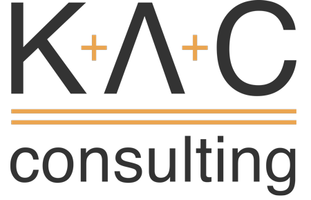 A logo for a company called k + a + c consulting.