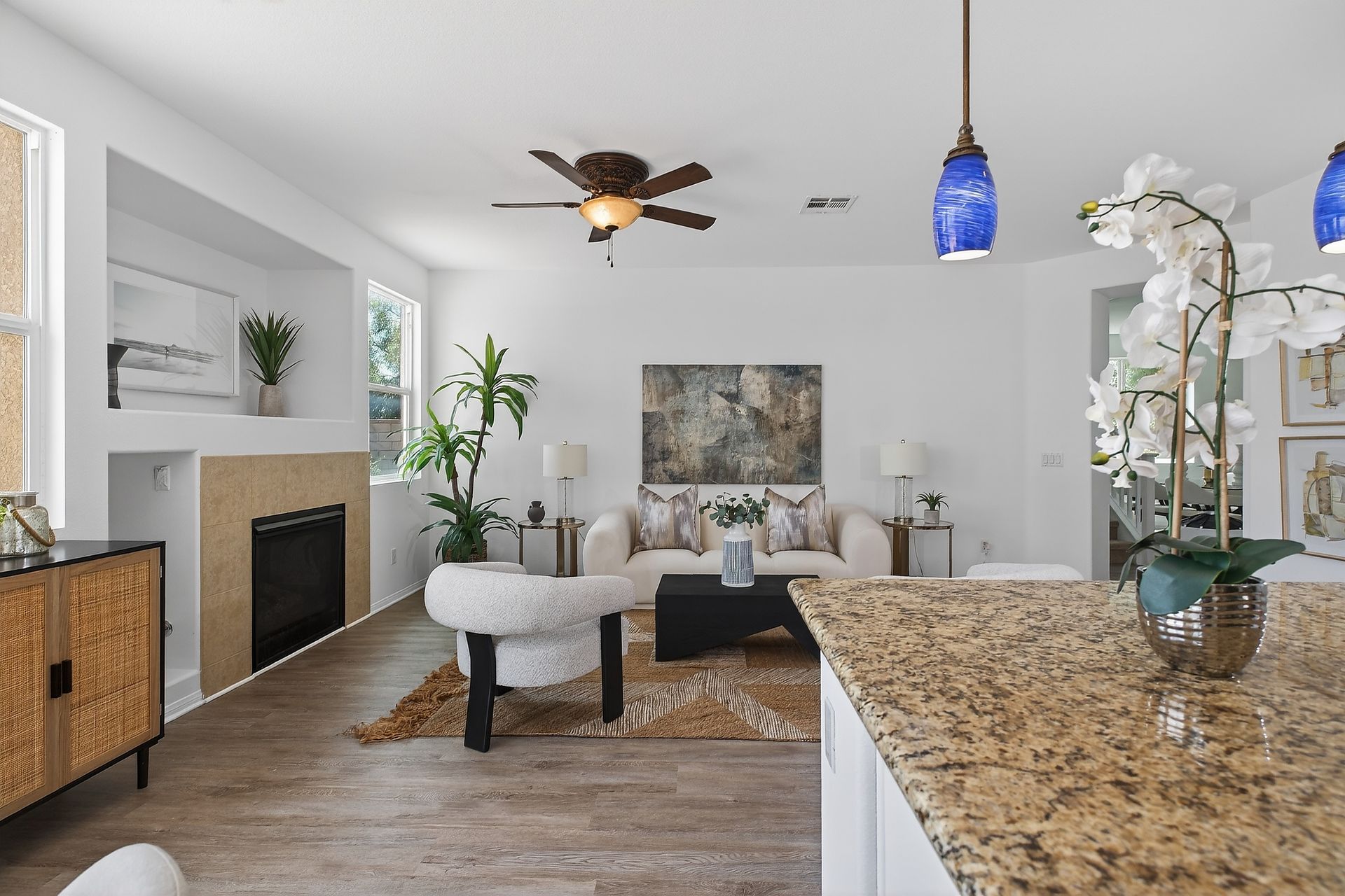 Family room attached to kitchen.