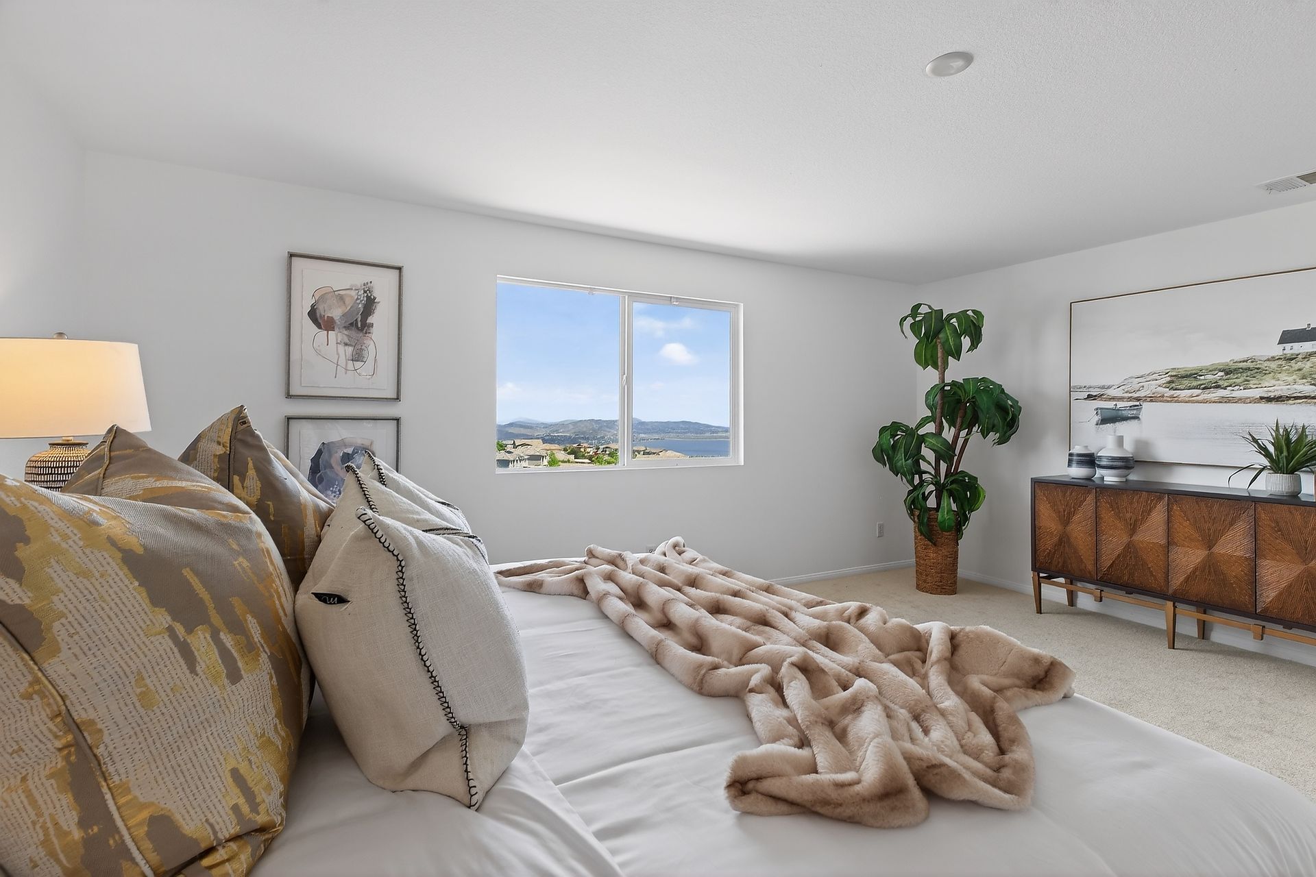 Master suite with view of lake.