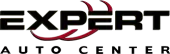 Expert Auto Center logo with black and red text on a white background
