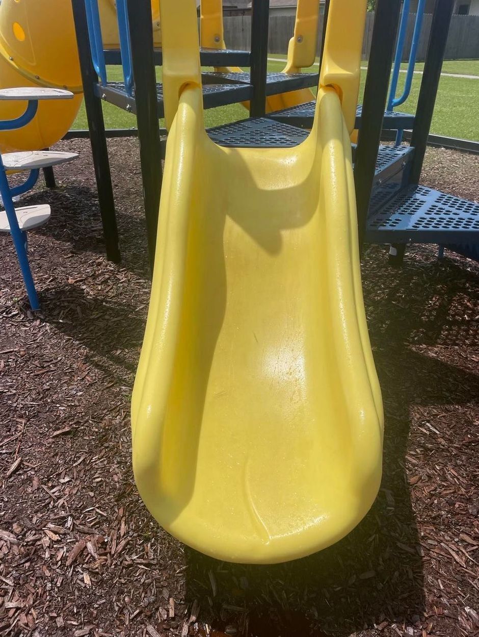 clean restored childrens park playground slide in Baton Rouge Louisiana