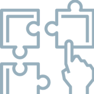 Icono de gestión del cambio y adaptabilidad organizacional.