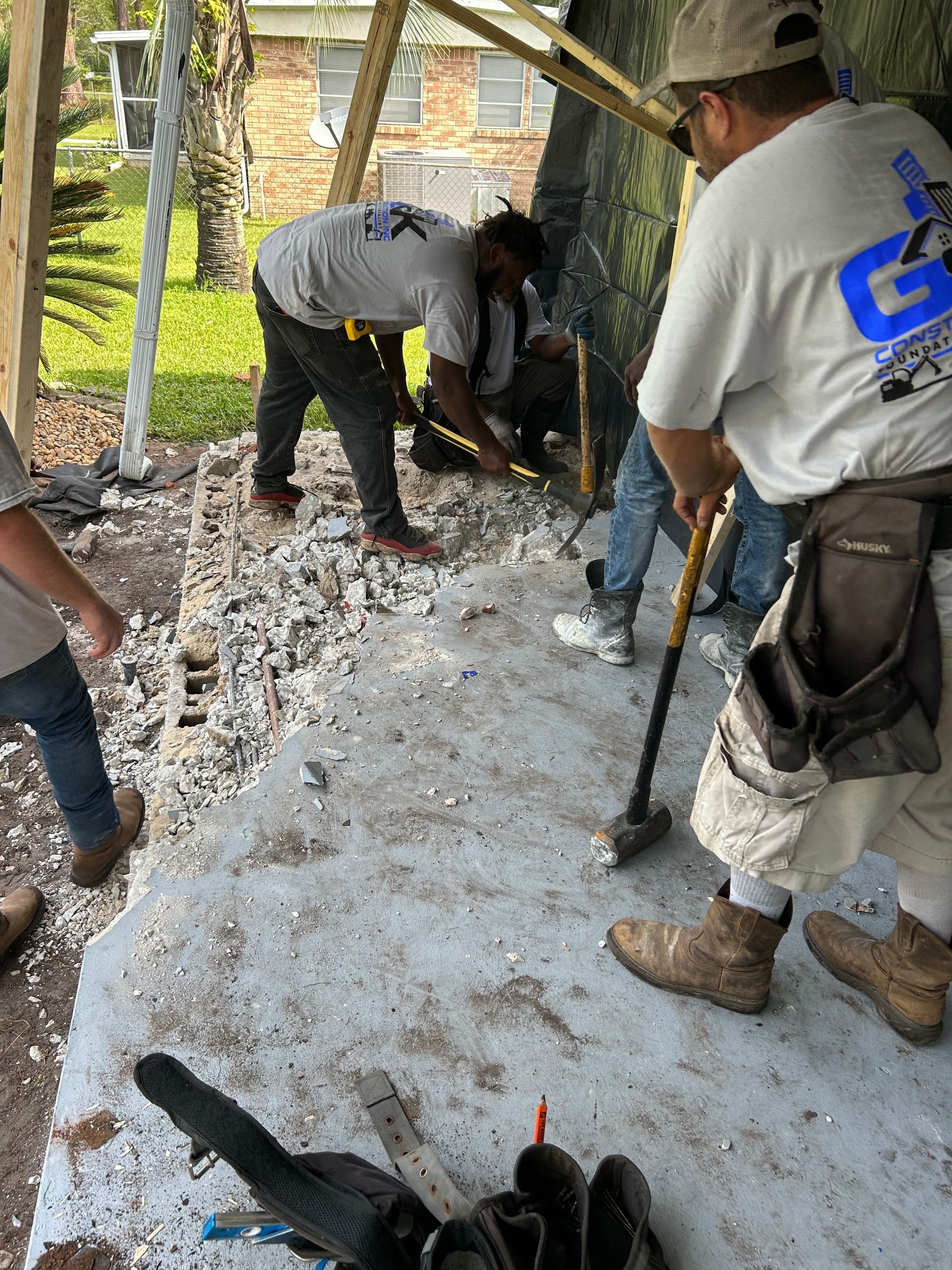 Men Working Concrete Foundation — Jacksonville, FL — G -K Construction