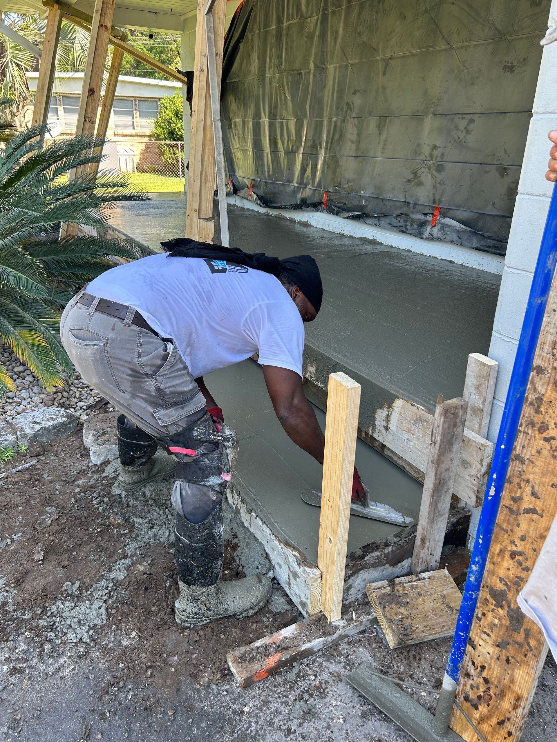 Man Working Concrete Foundation — Jacksonville, FL — G -K Construction
