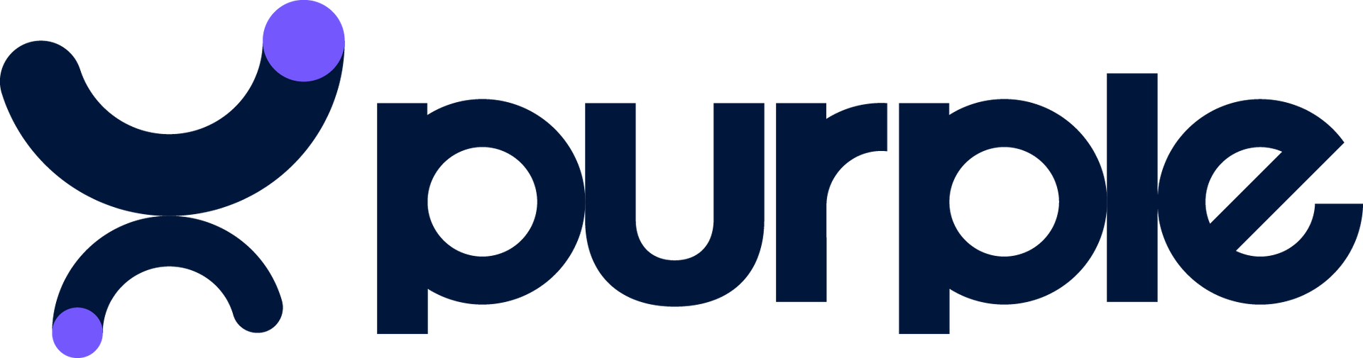 Purple brand logo featuring a stylized