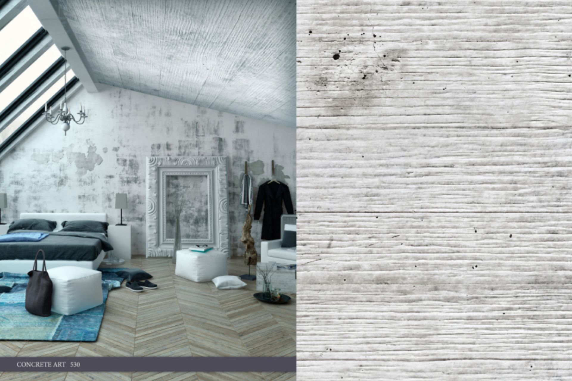 A bedroom with a bed and a brick wall