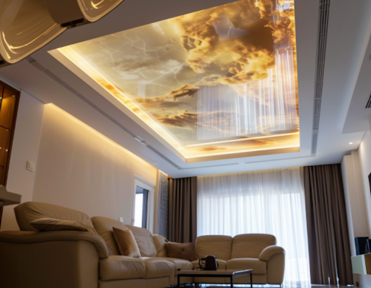 A man is standing in front of a door talking to a woman.