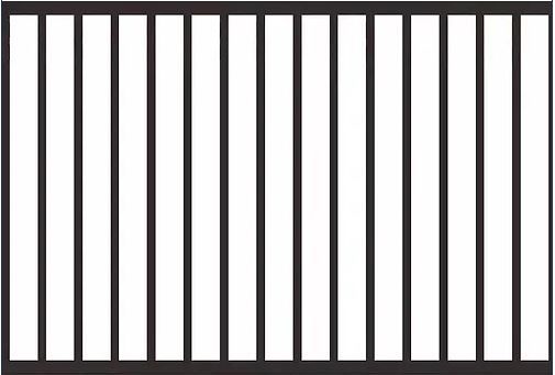 A black and white drawing of a prison cell with bars on a white background.