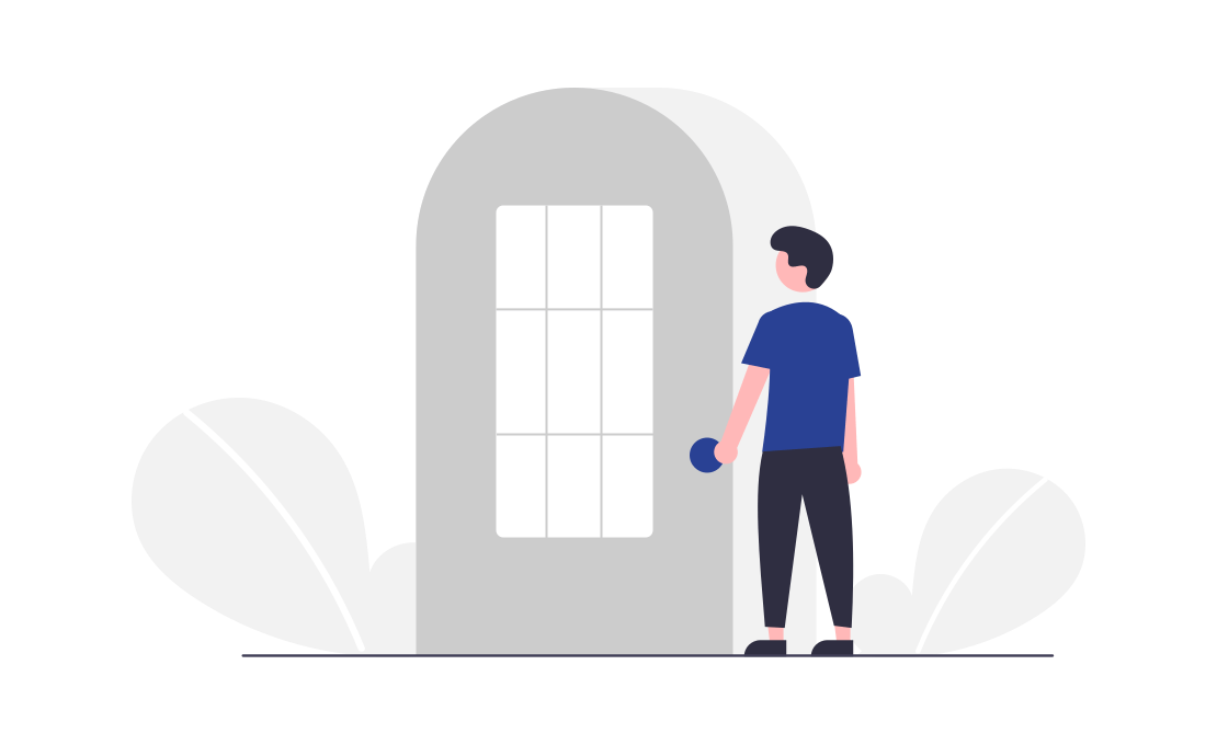 walking in door illustration