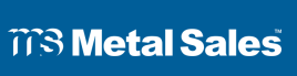 Logo for MS Metal Sales in white text on a blue background.