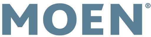 Moen logo in a blue-gray color with the registered trademark symbol.