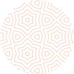 A circular pattern with a kaleidoscope effect on a white background.