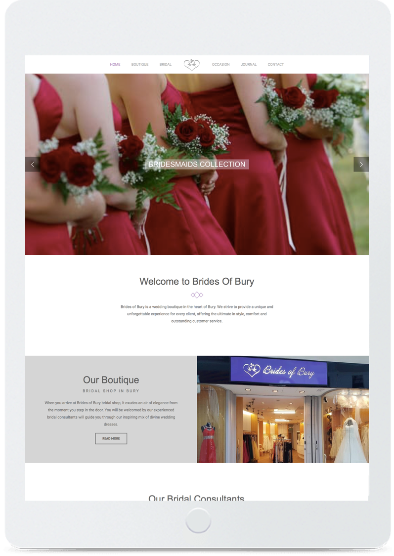 Brides Of Bury Web Design Tablet