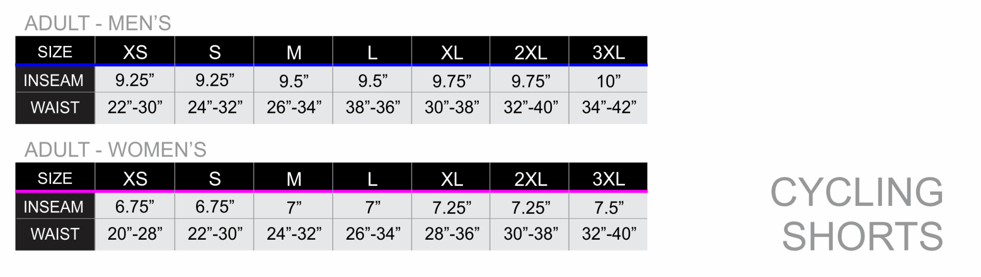 All over print cycling shorts sizing chart zexez