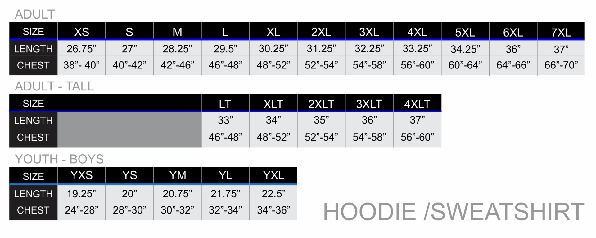 All over print hoodie sizing chart zexez