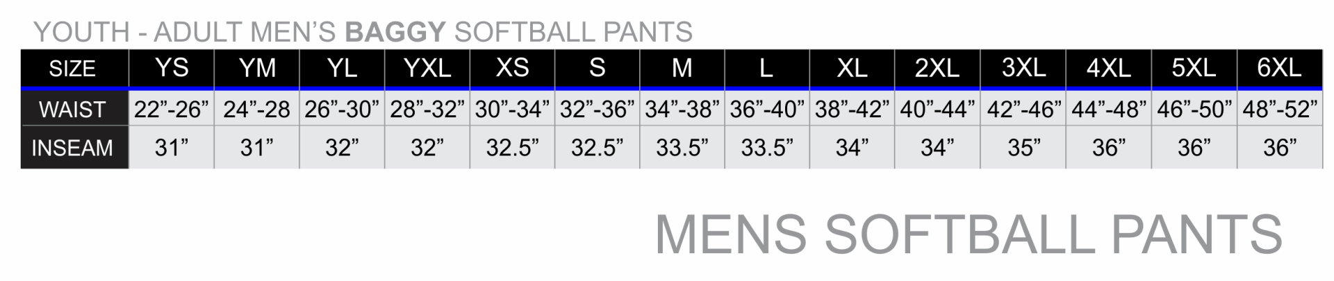 All over print men's softball pants sizing chart zexez