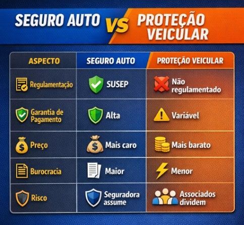 Diferença entre Seguro Auto e proteção veicular