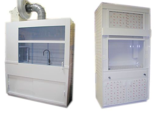 A white cabinet with a sink and a fan attached to it