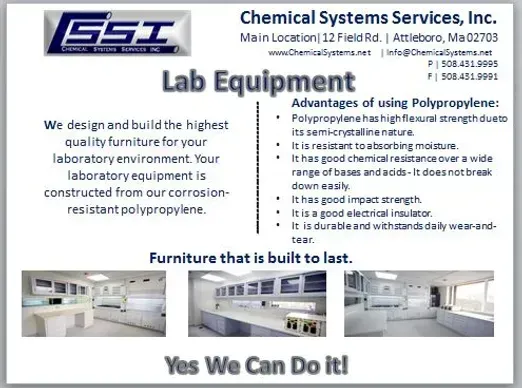 An advertisement for chemical systems services inc. lab equipment