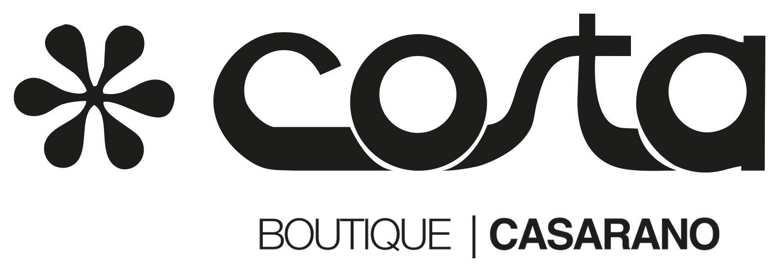 Logo della Costa Boutique Casarano con un fiore e la scritta