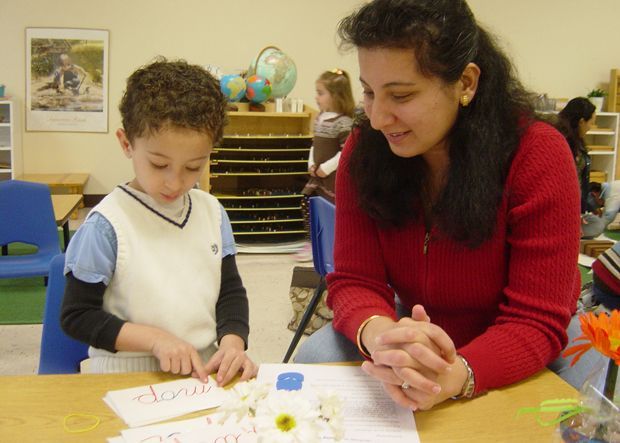 Montessori child with parent