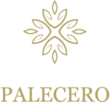 A logo for palecero with a flower and leaves on a white background.