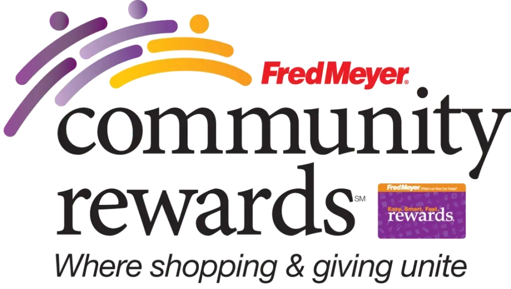 A logo for fred meyer community rewards where shopping and giving unite