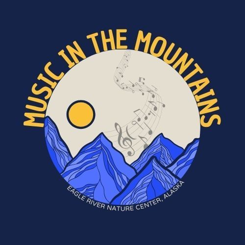 A button for the eagle river nature center with a moose and a bear on it.