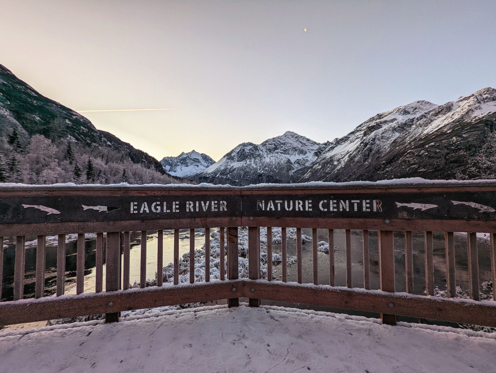 The eagle river nature center is located in the mountains