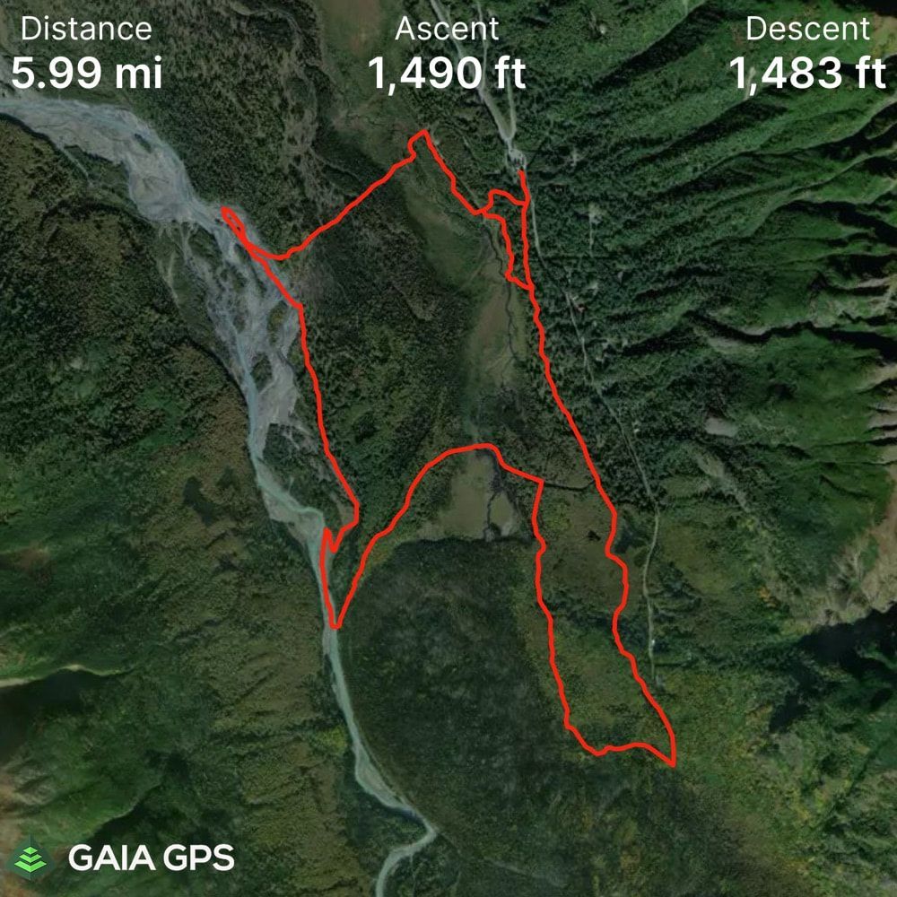 A map showing the distance between ascent and descent