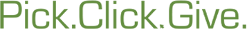 The words pick click give are written in green on a white background