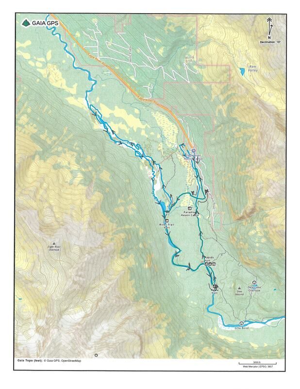 A map of a mountain range with a river running through it.