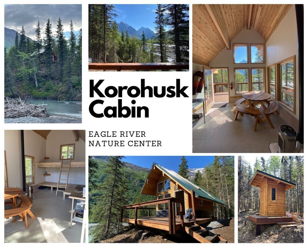 A collage of photos for korohusk cabin eagle river nature center