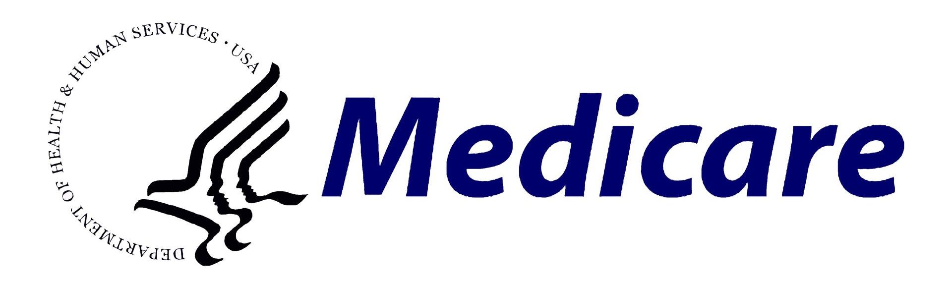 The logo for medicare is shown on a white background