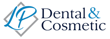 A logo for dental and cosmetic with a diamond in the middle.