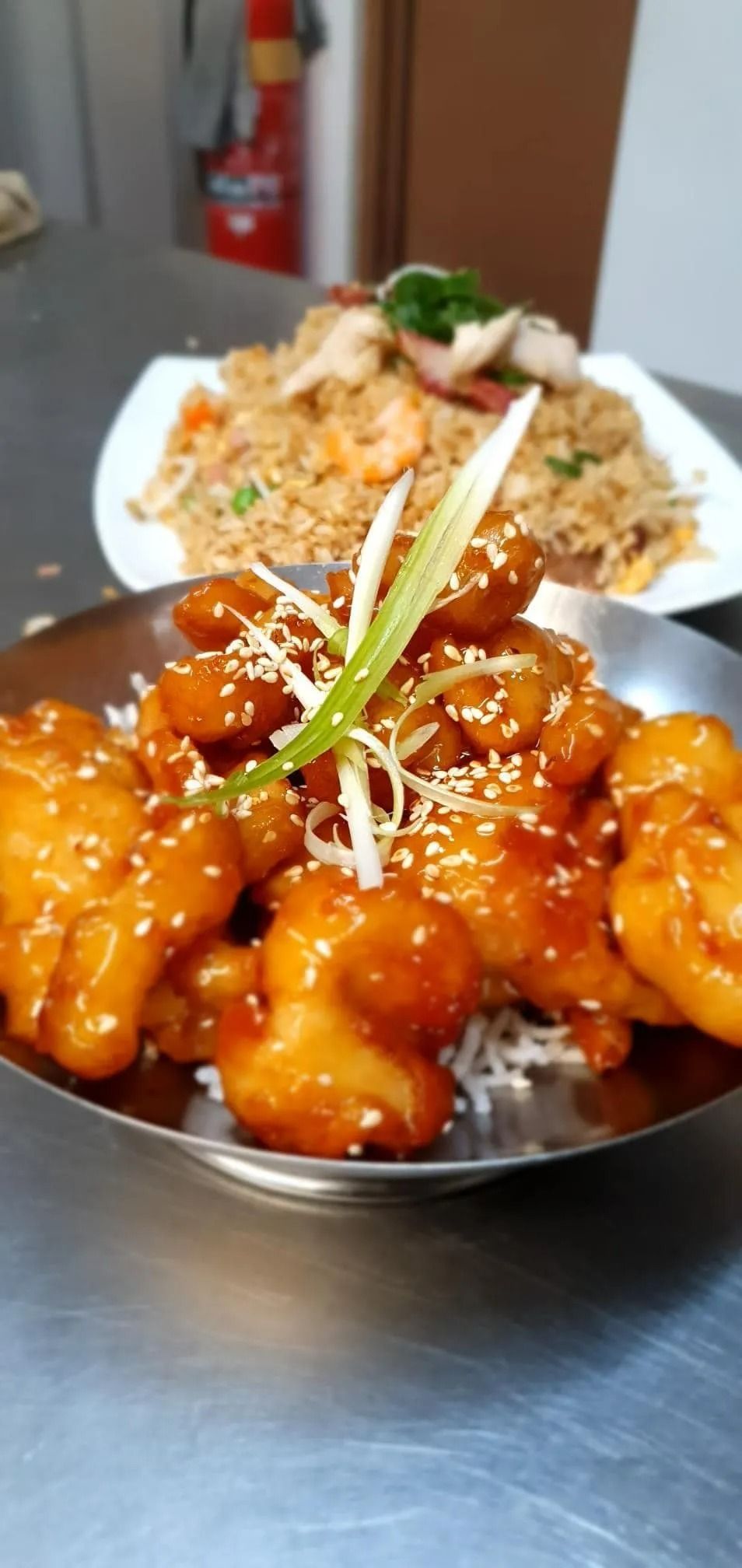 Fried Chicken with Sesame Seeds, Green Garnish — L'il Buddha Asian Cuisine in Salamander Bay, NSW