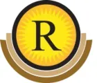 Gold logo with letter 