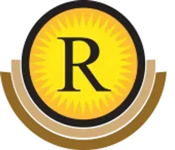 Gold logo with letter 