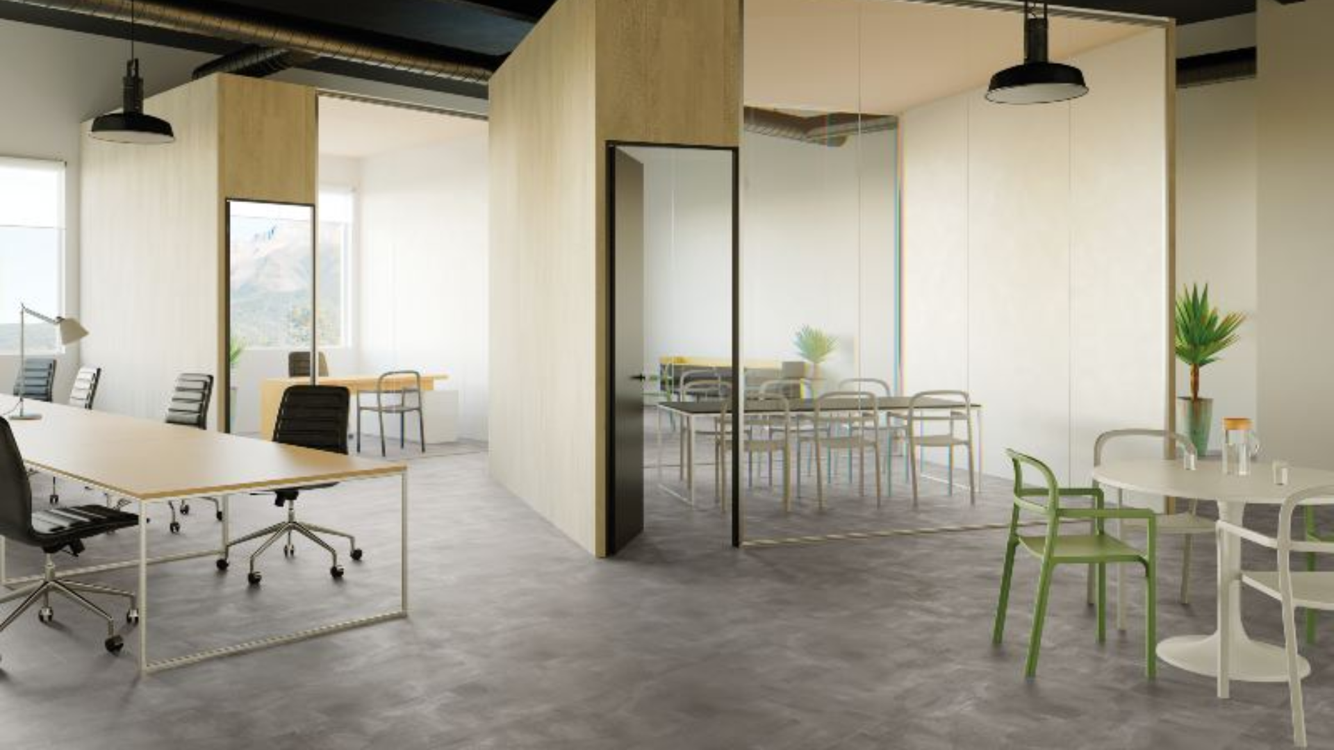 Office polished concrete