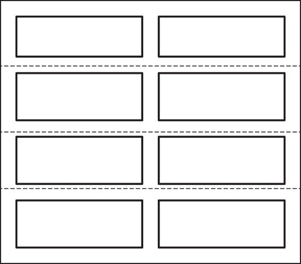 A black and white drawing of a row of rectangles on a white background.