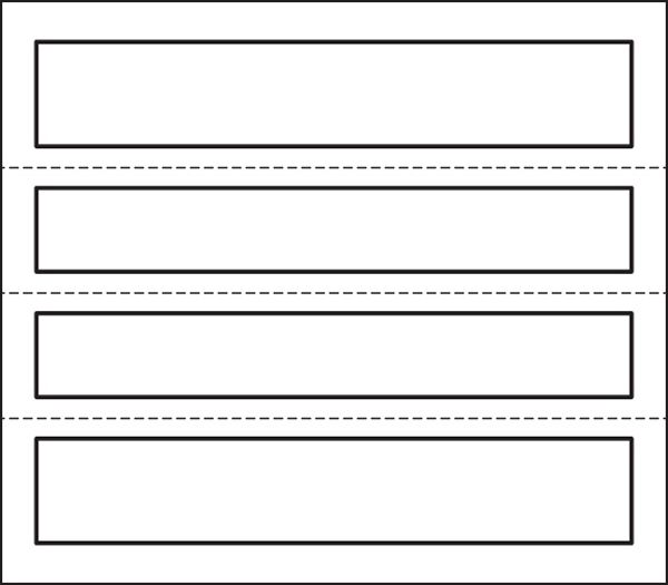 A row of four rectangles with lines between them on a white background.