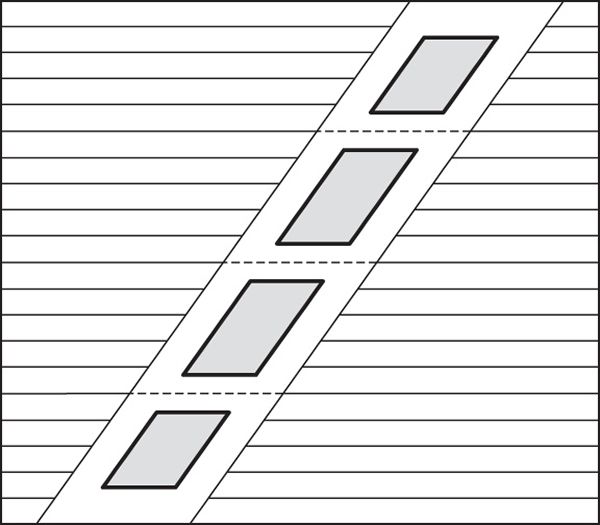 A black and white drawing of a ladder with squares on it
