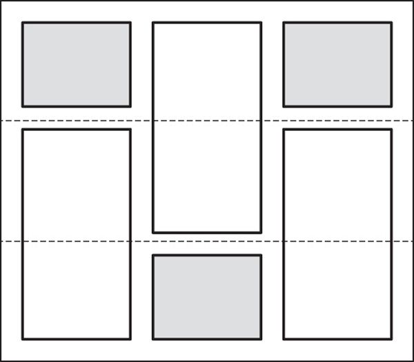 A black and white drawing of a grid of squares on a white background.