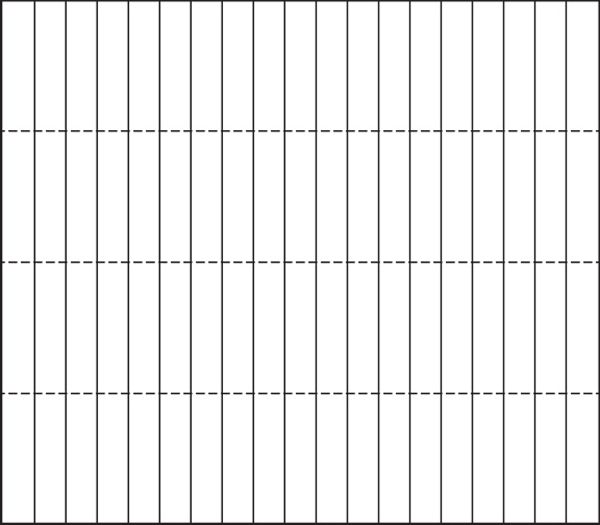 A sheet of paper with a grid of lines on it.
