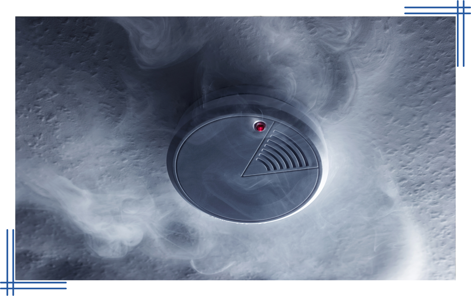 A smoke detector with smoke coming out of it