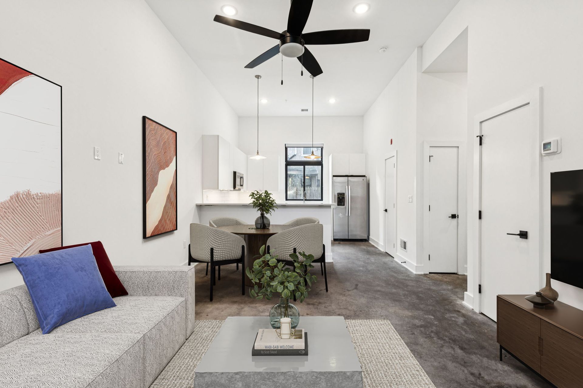 Living Room and kitchen at Corinthian, Fairmount PA