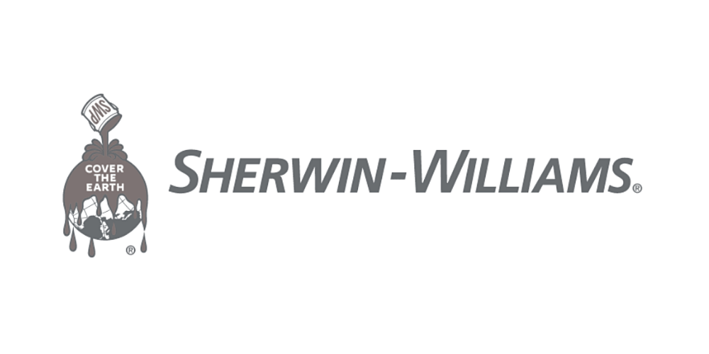 The logo for sherwin williams is a gray and white logo.